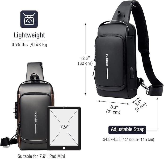 🚀 UrbanGear Smart Sling Bag - Waterproof USB Charging.