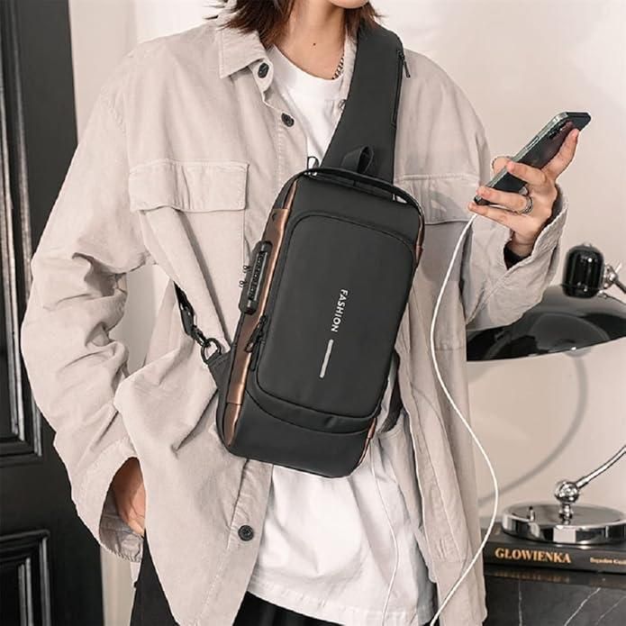 🚀 UrbanGear Smart Sling Bag - Waterproof USB Charging.