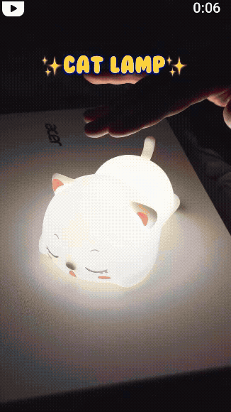 Silicon Snoring Cat Night Light Lamp
