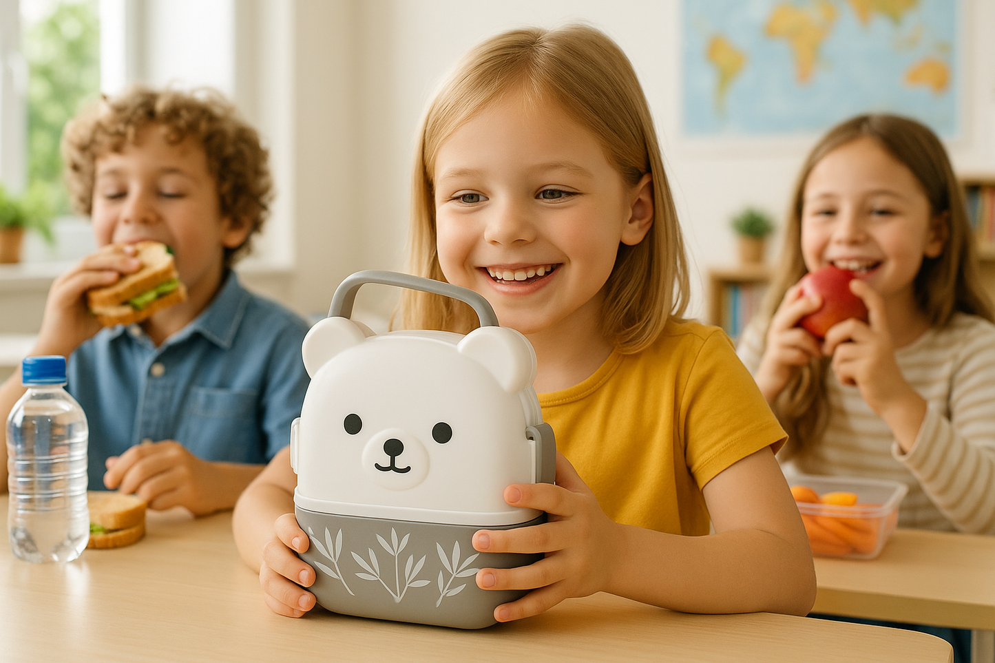 Cute Teddy Cartoon Tiffin Box