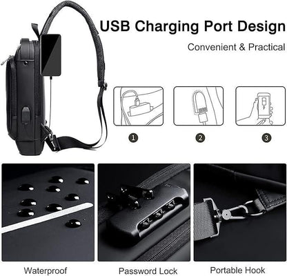 🚀 UrbanGear Smart Sling Bag - Waterproof USB Charging.