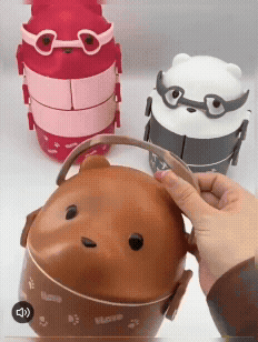 Cute Teddy Cartoon Tiffin Box