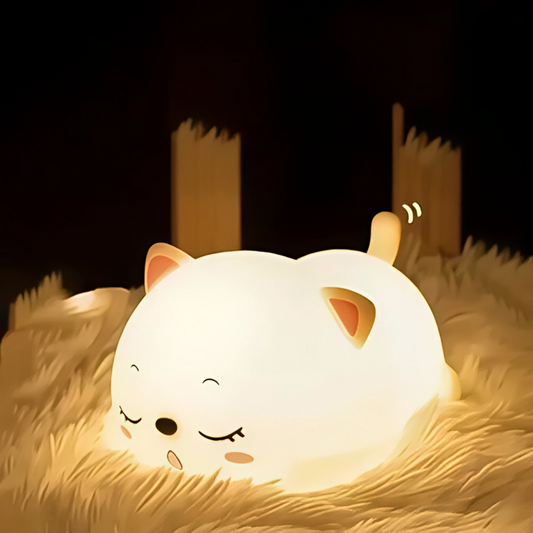 Silicon Snoring Cat Night Light Lamp